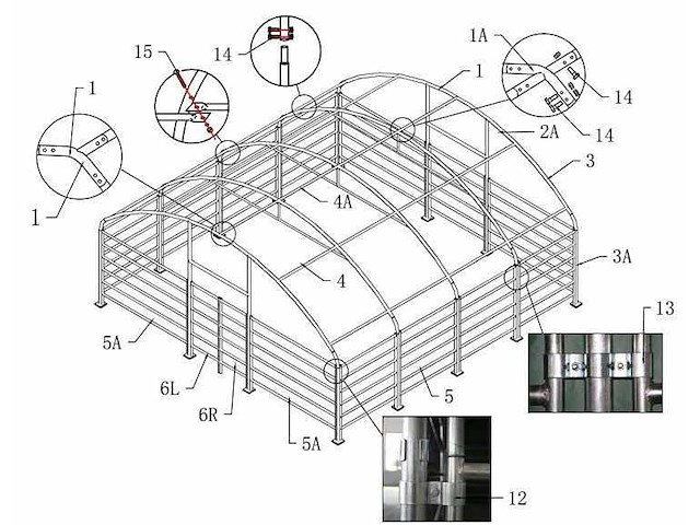 2026 - easy-going - (8x8x4 meter) - army green - dierenverblijf / shelter 8 meter - afbeelding 20 van  23