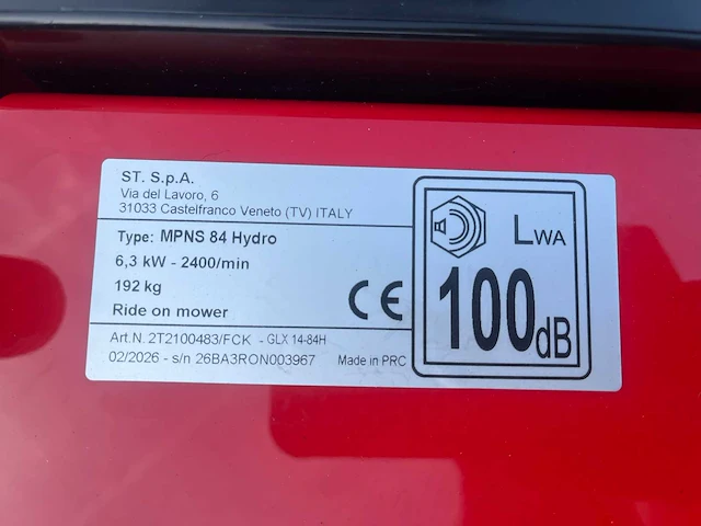 2026 - glx14-84h - zitmaaier stiga motor - afbeelding 14 van  22
