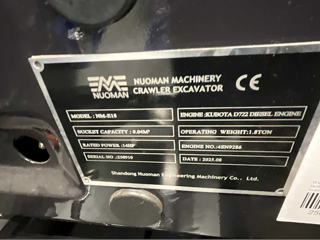2026 - ultra force equipment - nm-18 minigraver - tracked excavator - afbeelding 8 van  32