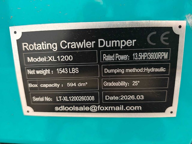 2026 - xl1200 - minidumper roterend - afbeelding 5 van  16
