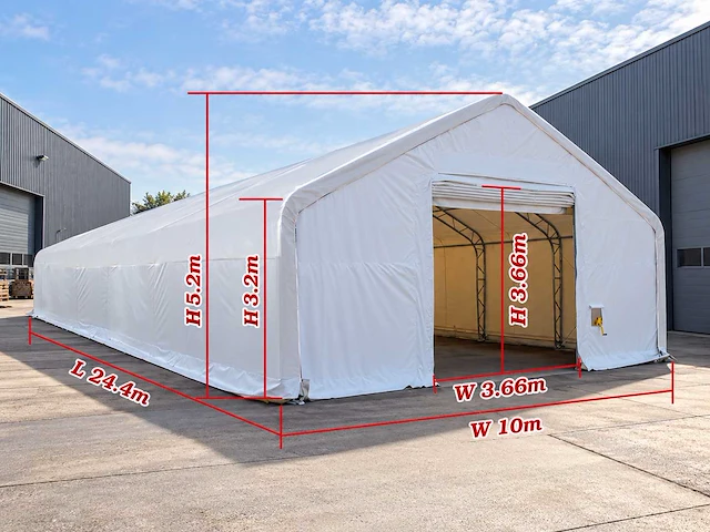 2026 24,4x10x5,2 m opslagtent / opslagshelter - afbeelding 2 van  4