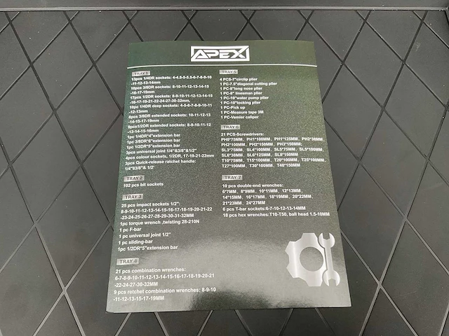2026 apex 7hs7g-p ax7pro 7 lades gevulde gereedschapswagen - afbeelding 3 van  11