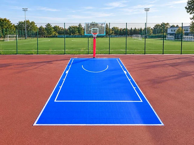 2026 basketbal veld met basketbal standaard - afbeelding 1 van  13