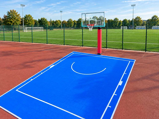 2026 basketbal veld met basketbal standaard - afbeelding 1 van  1