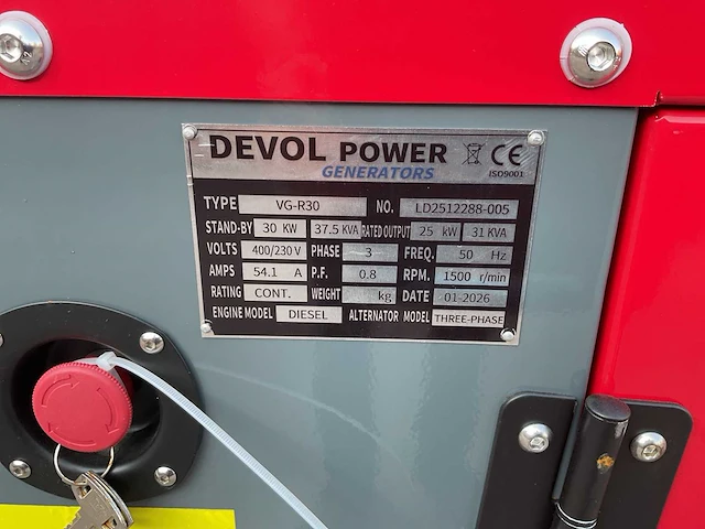 2026 devol vg-r30 37,5 kva noodstroomaggregaat - afbeelding 12 van  22