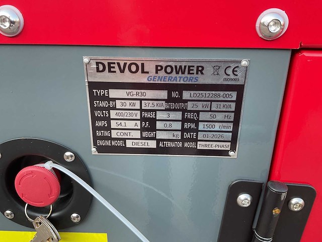 2026 devol vg-r30 37,5 kva noodstroomaggregaat - afbeelding 17 van  22