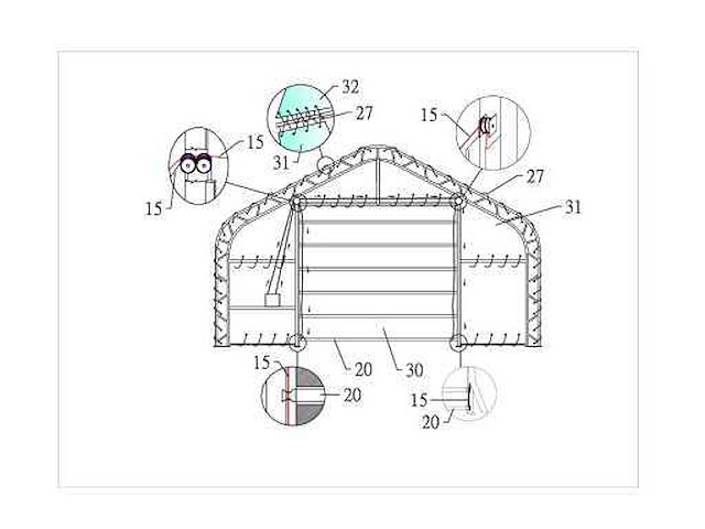 2026 easy-going - 2026 - (18,3x9,15x6,1 meter) - garage tent / opslag shelter 306020dp - afbeelding 2 van  15