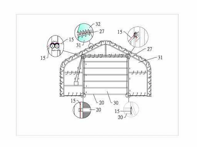 2026 easy-going - 2026 - (18,3x9,15x6,1 meter) - garage tent / opslag shelter 306020dp - afbeelding 2 van  15