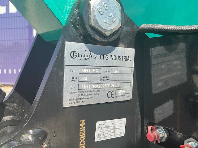 2026 fg industry mh12rx minigraafmachine (ongebruikt) - afbeelding 5 van  13