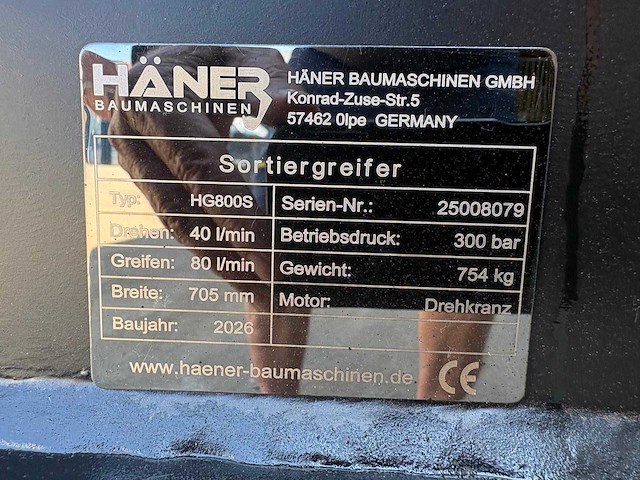2026 häner hg800s cw-30 sorteergrijper - afbeelding 9 van  9