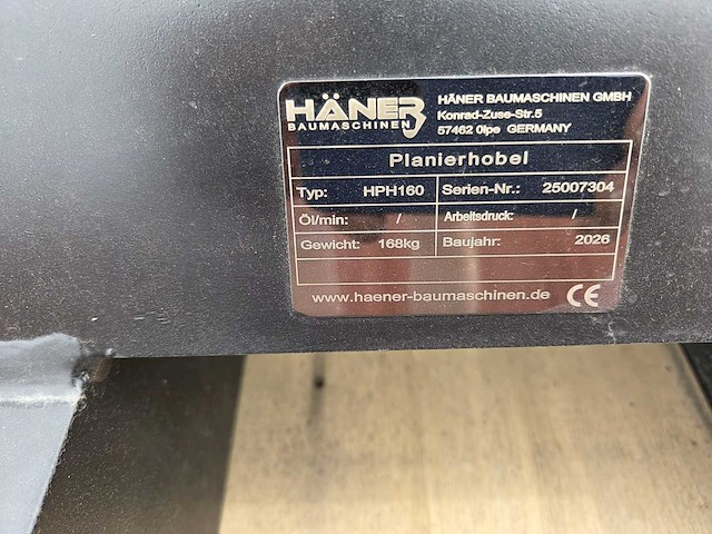 2026 häner hph 160a egalisatie vlakraam (ongebruikt) - afbeelding 1 van  1