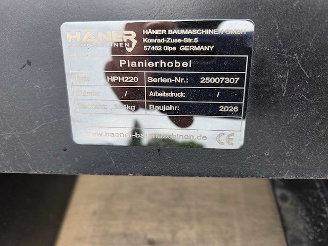 2026 häner hph 220a egalisatie vlakraam (ongebruikt) - afbeelding 5 van  5