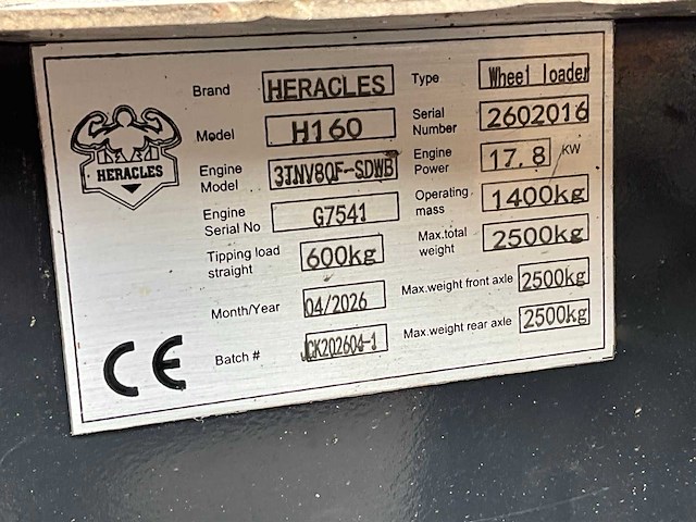 2026 heracles h160 shovel - afbeelding 18 van  25