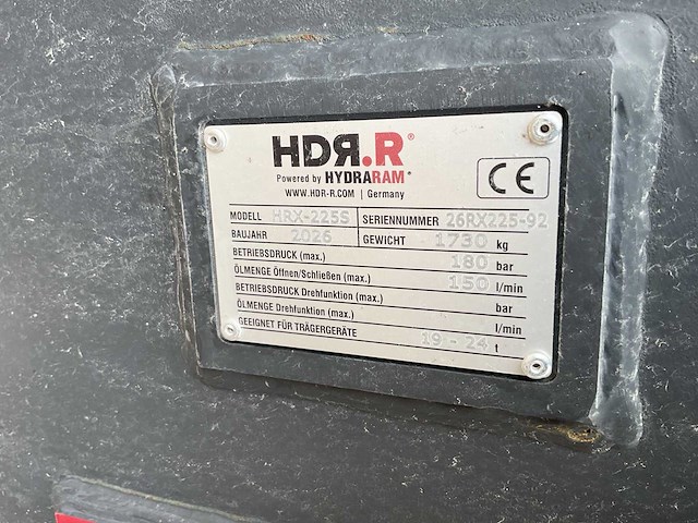 2026 hydraram hdr.r hrx-225s hydraulische sloophamer ten behoeve van graafmachine - afbeelding 3 van  7