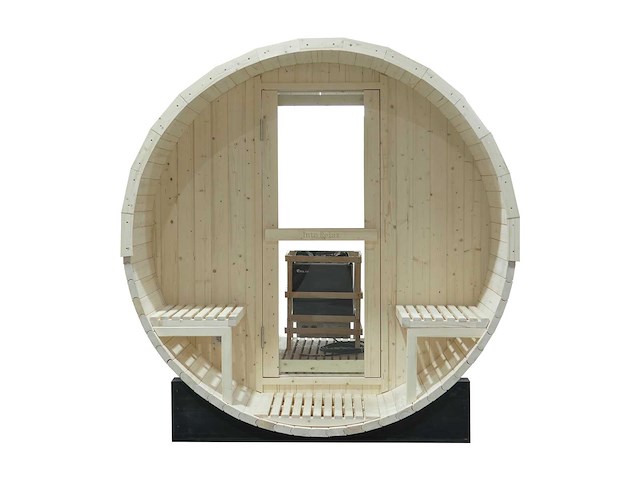 2026 intorelax panorama glas sh1818-p - 180 cm barrel sauna - afbeelding 7 van  7