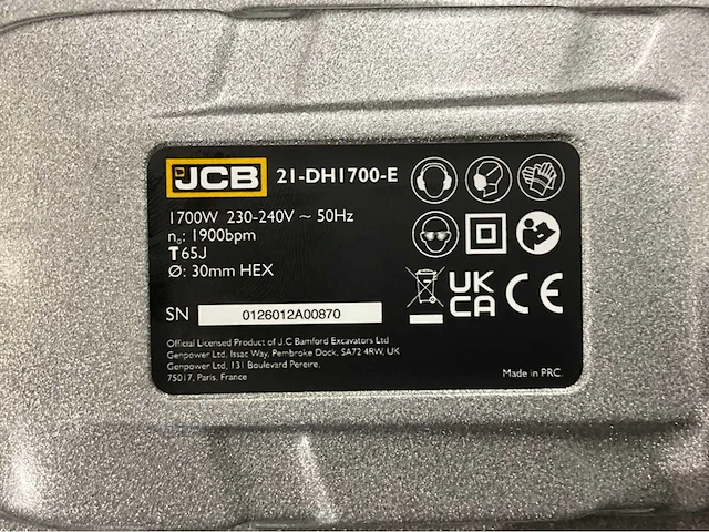 2026 jcb 21-dh1700 breekhamer 1700w - afbeelding 6 van  10