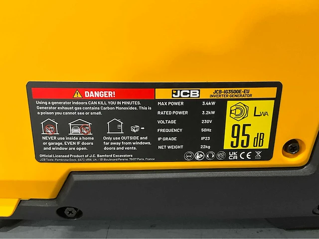 2026 jcb ig3500e-eu noodstroomaggregaat 3500w 4,4kva - afbeelding 9 van  11