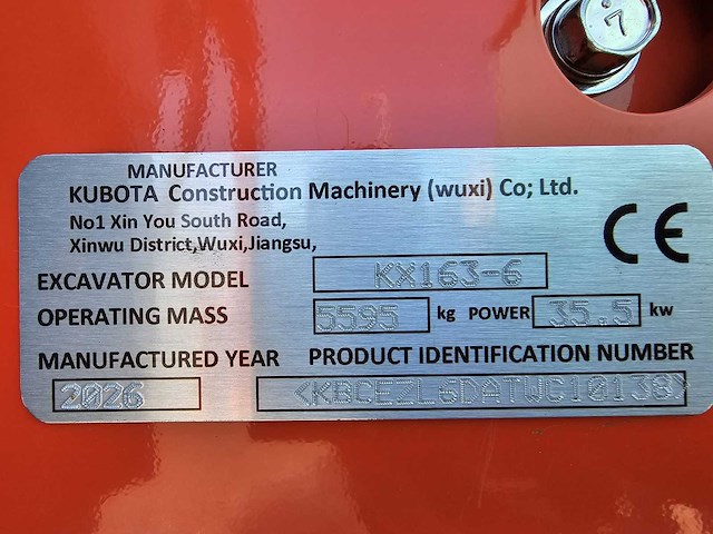 2026 kubota kx163-6 rupsgraafmachine - afbeelding 19 van  27