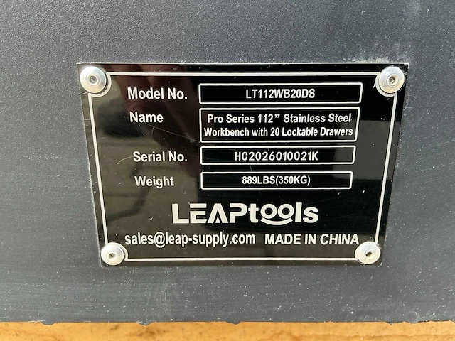 2026 leap lt112wb20ds stainless rvs werkplaatsmeubilair - afbeelding 5 van  13