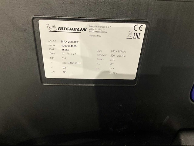 2026 michelin mpx200hd warm water diesel hogedrukreiniger - afbeelding 1 van  6