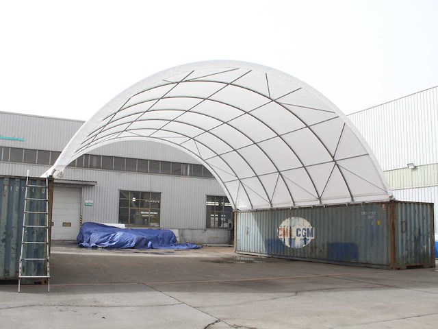2026 rcs - c5040s 12x15,25x4,5 m opslagtent/opslagshelter tussen 2 containers - afbeelding 2 van  4