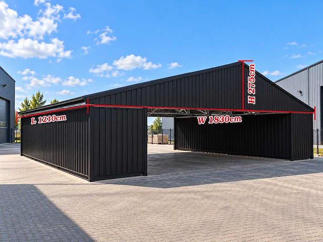 2026 rhino-cross 12,1x18,3x2,75 m staalconstructie / loods - afbeelding 2 van  2