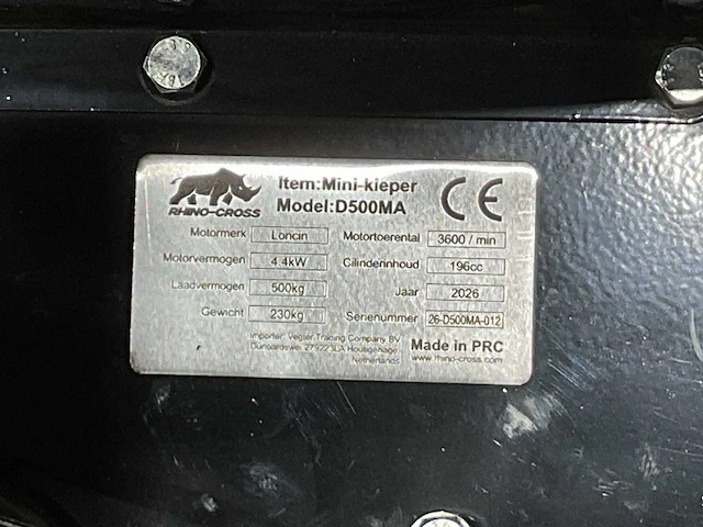 2026 rhino-cross d500ma mini dumper - afbeelding 49 van  66