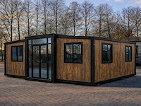 2026 rhino-houses 36,5 m2 2 slaapkamers, badkamer en keuken mobiele woonunit / tiny house