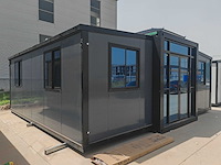 2026 rhino houses 36,5 m2 zwart 2 slaapkamers, badkamer en keuken mobiele woonunit / tiny house met luifel / balkon - afbeelding 4 van  37