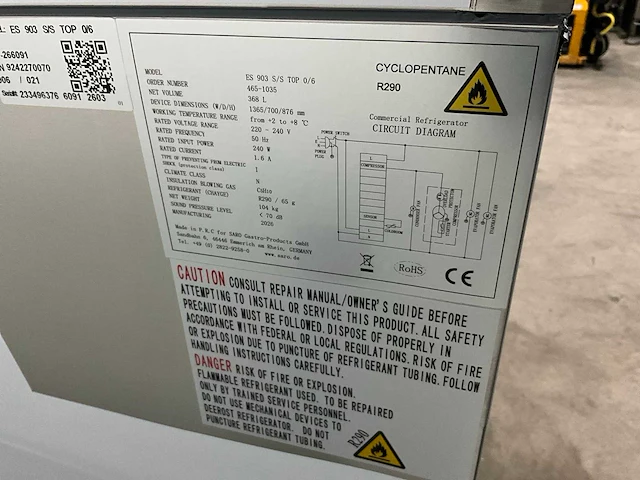 2026 saro es 903 s/s top 0/6 koelwerkbank met lade - afbeelding 7 van  9