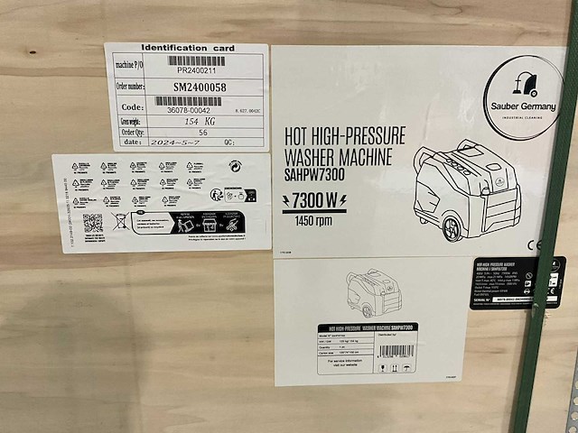 2026 sauber germany sahpw7300 warm water diesel hogedrukreiniger - afbeelding 2 van  11