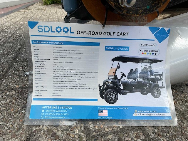 2026 sdlool gc42s 4+2 off-road golf cart rood golfkar - afbeelding 10 van  19