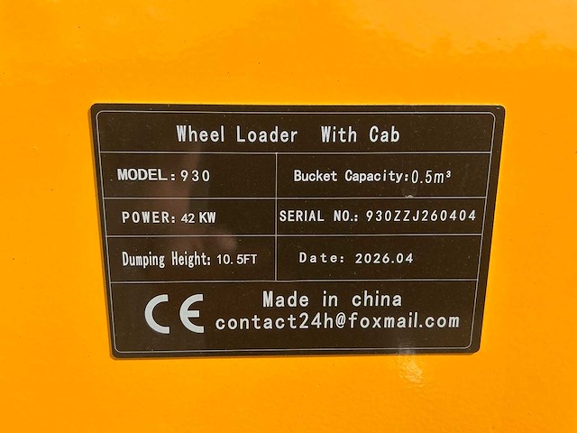 2026 sdlool sl930 shovel ongebruikt - afbeelding 43 van  48