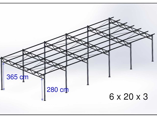 2026 staalconstructie (6,00x20,00 mtr) (120m²) - afbeelding 2 van  6
