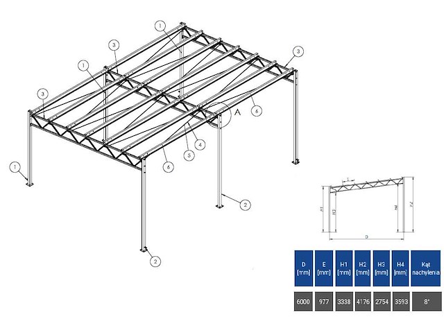 2026 staalconstructie (6,00x8,00 mtr) (48m²) - afbeelding 2 van  2