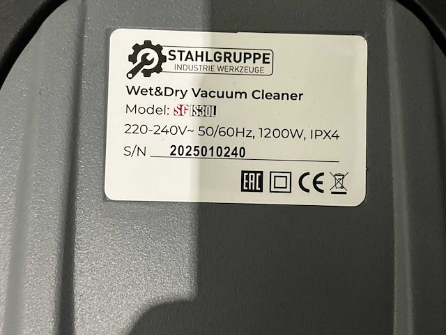 2026 stahlgruppe sgis30l 30 liter industriële stofzuiger nat/droog - afbeelding 3 van  10