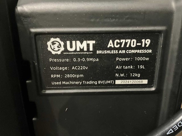 2026 umt ac770-19 19 liter hogedrukcompressor - afbeelding 11 van  11