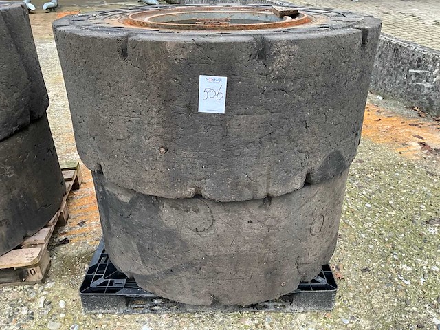 20.5-25 volrubber industrie band met velg (4x) - afbeelding 1 van  9