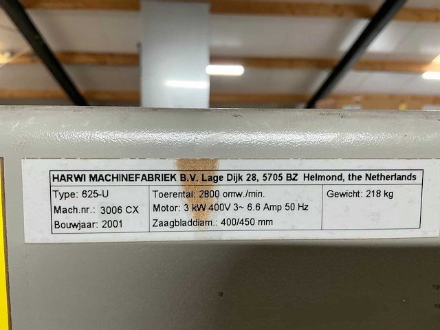 2091 harwi 625-u radiaalafkortzaagmachine - afbeelding 9 van  9