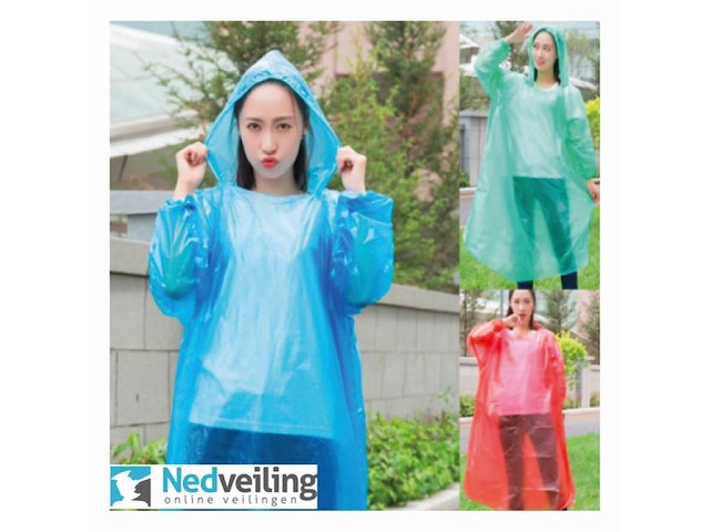 20x kinder wegwerp regenponcho - afbeelding 3 van  3