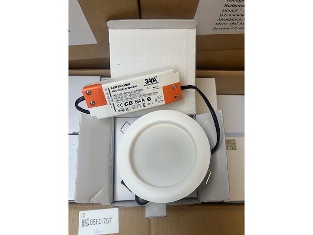 20x led paneel inbouw met led driver 9.5w 3000k ellipz lighting - afbeelding 1 van  5