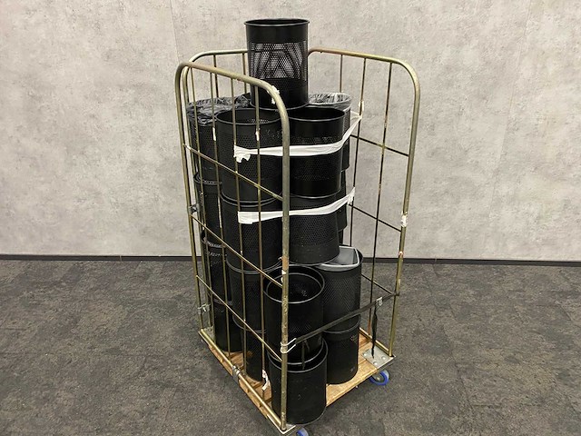 20x prullenbak zwart staal - afbeelding 8 van  9