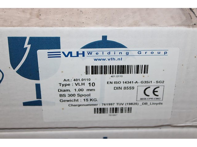 21 dozen lasdraad vlh 10, diameter 1.20 mm, bs 300 spool op pallet. - afbeelding 2 van  3