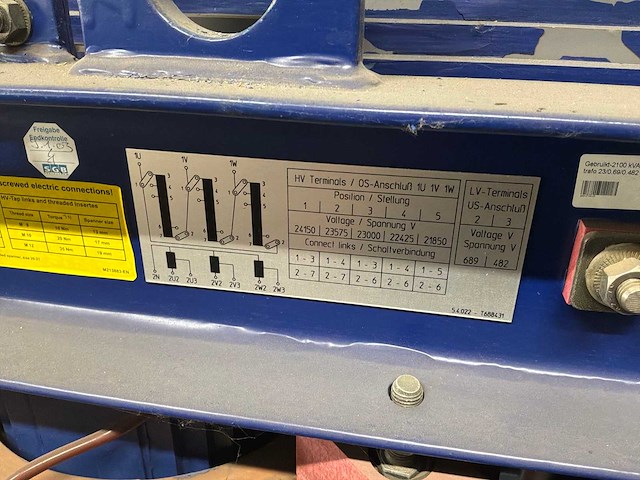 2100 kva sgb transformator 23.000/689-482 volt dry type - afbeelding 10 van  10