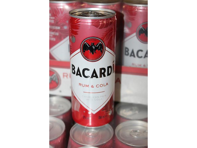 24 blikken bacardi cola 0,25cl. tht 11-2026. bod inclusief statiegeldwaarde van 3,60 euro. - afbeelding 2 van  2