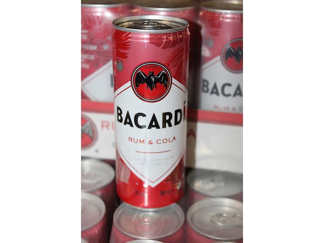 24 blikken bacardi cola 0,25cl. tht 11-2026. bod inclusief statiegeldwaarde van 3,60 euro. - afbeelding 2 van  2