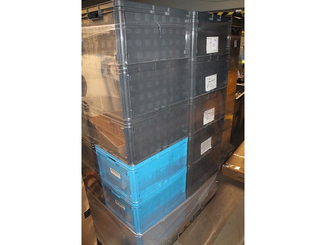 24 kunststof stapelbakken sunware met afmeting 60 x 40 x 37 cm op pallet. let op: kavel is onderdeel van co... onderdeel van combinatiekavel combinatiekavel van 24 pallets met 24 /48 kunststof stapelbakken sunware met afmeting 30/60 x 40 x 37 cm. kavels f0188 t/m f0211 - afbeelding 2 van  2