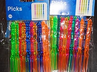 24 pakjes met plastic snackvorkjes 24 stuks per pakje - afbeelding 2 van  3