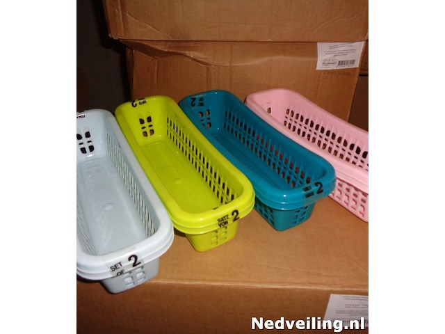 24 sets van 2 langwerpige mandjes 27x9cm - afbeelding 2 van  3