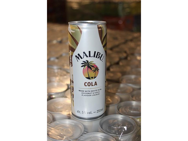 24 x 12 blikken malibu cola 0,25cl. tht 5-2026. bod inclusief statiegeldwaarde van 43,20 euro. - afbeelding 2 van  2